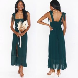Show Me Your Mumu Claire Emerald Square Neck Bridesmaid Formal Dress Medium